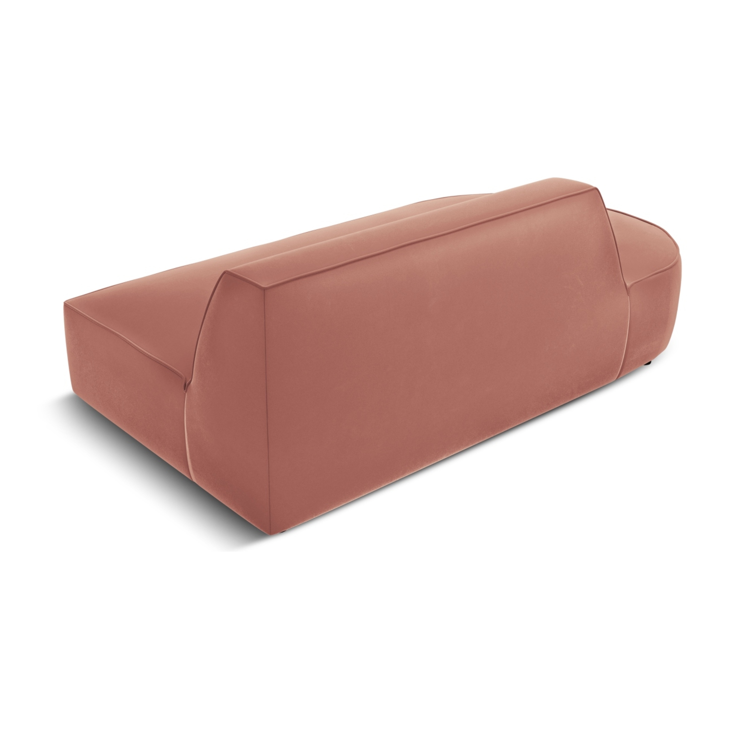 Canapé modulable gauche "Charles" 2 places en velours rose