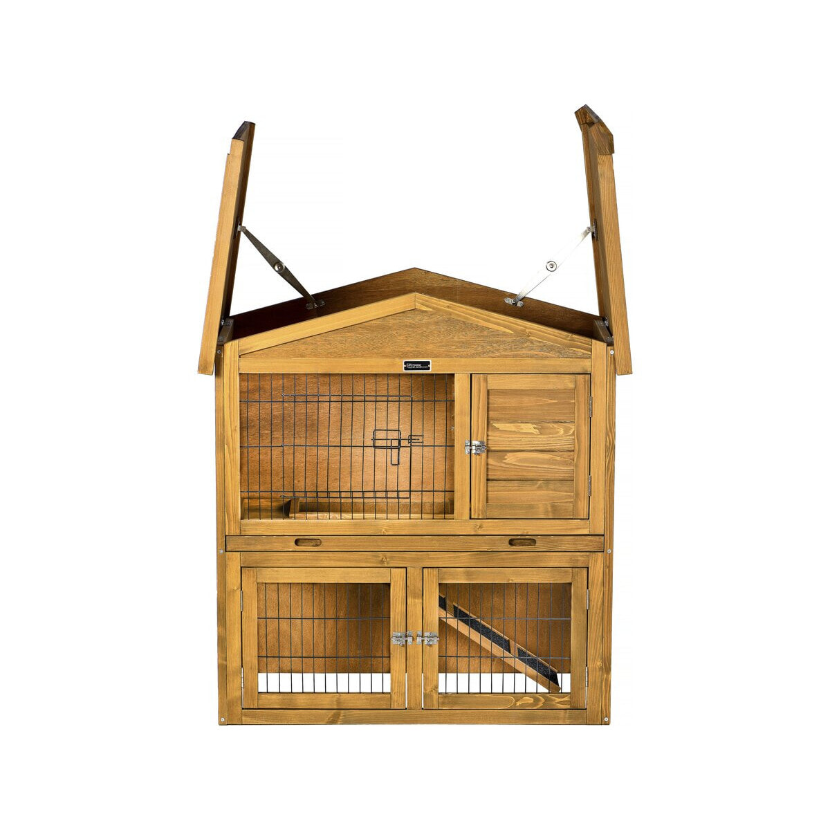 Clapier poulailler en bois "Noisette" - 102 x 55 x 100 cm - Marron