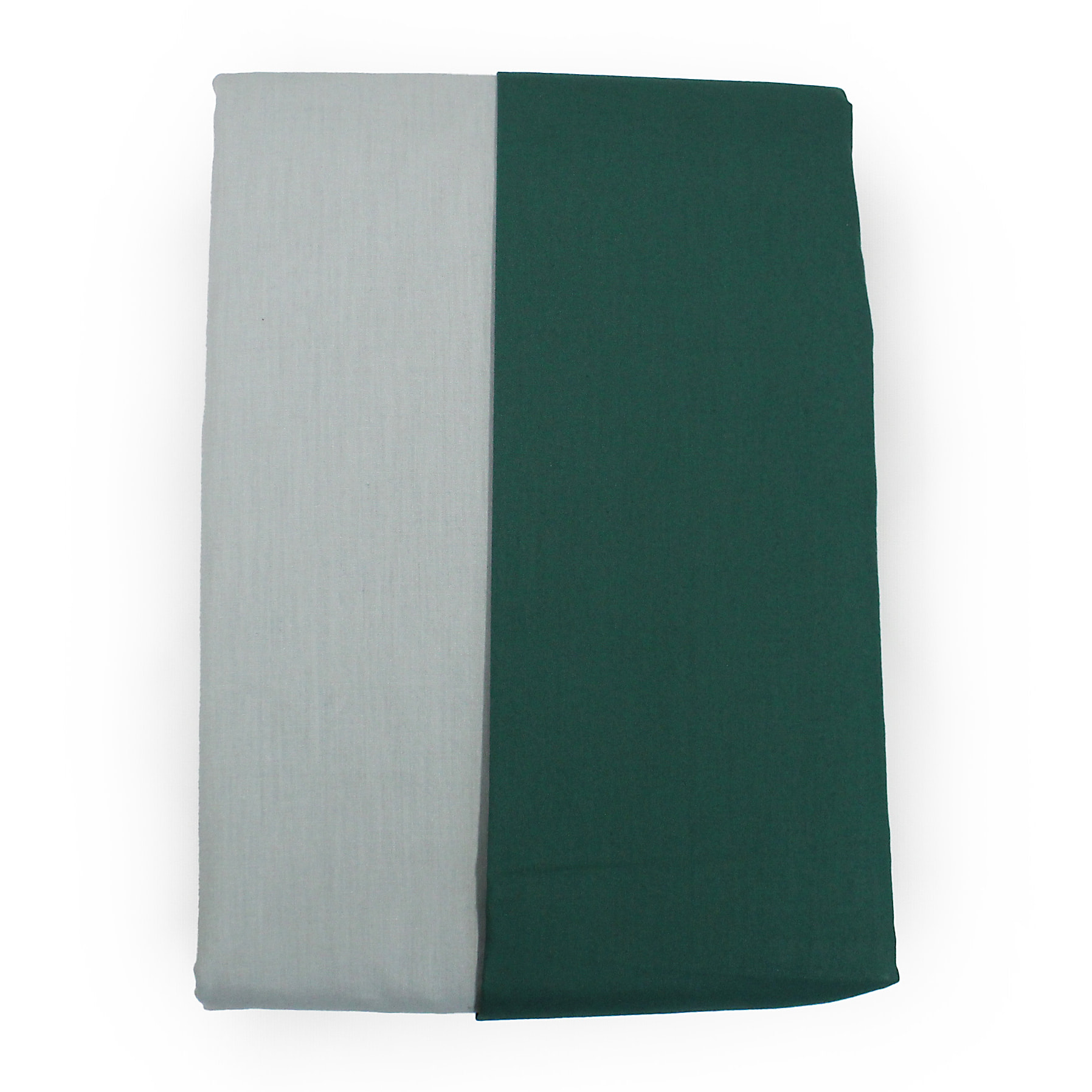 White & White Parure copripiumino singolo Bicolore 100% cotone percalle Verde e Grigio