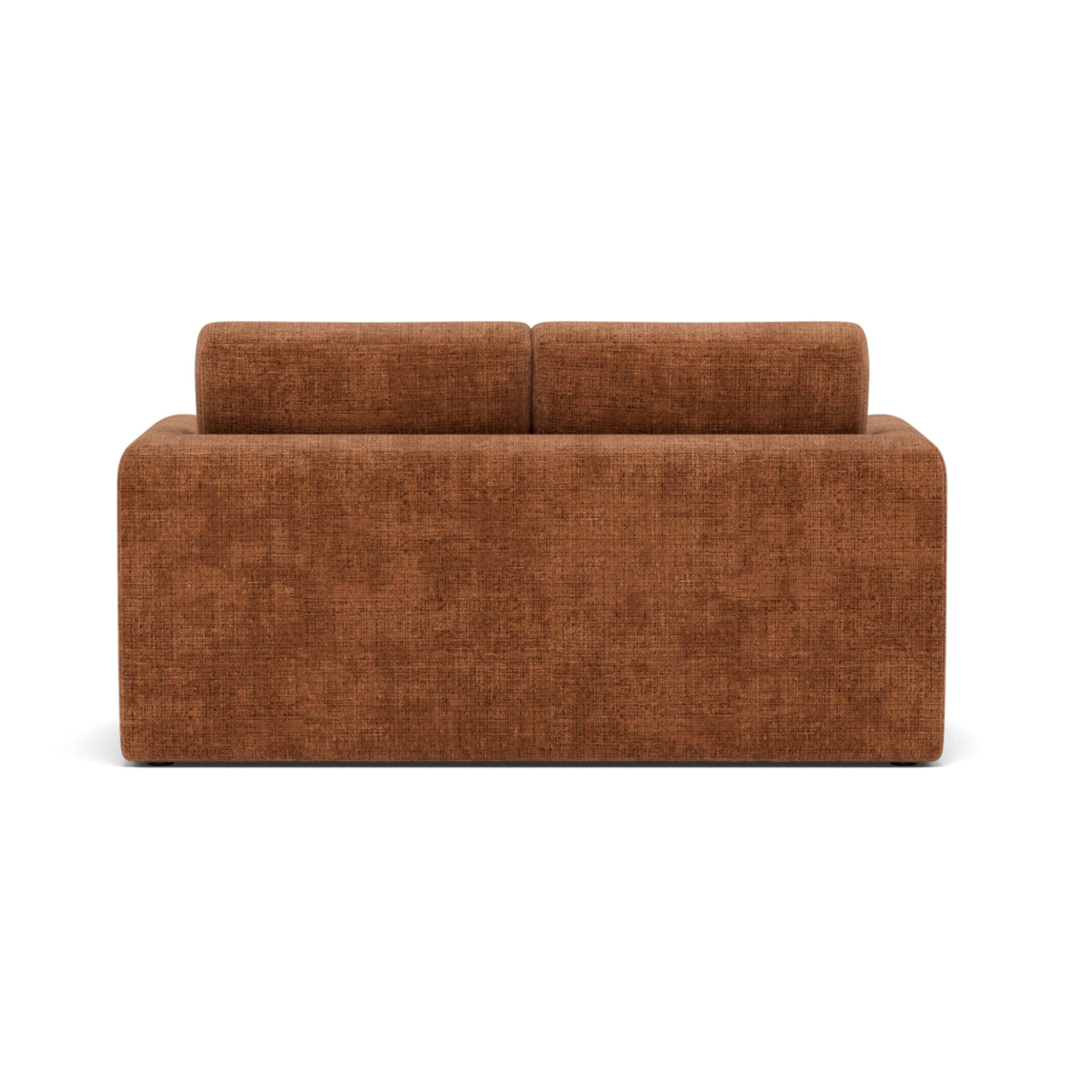 Marilia - Canapé 2 places convertible déplimousse en velours texturé - Terracotta