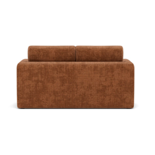 Marilia - Canapé 2 places convertible déplimousse en velours texturé - Terracotta
