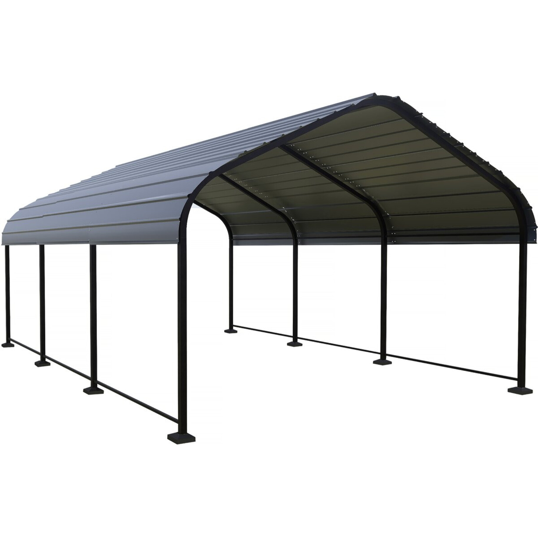 Carport abri de voiture en métal "Phoenix" - 13,5 m² - Gris