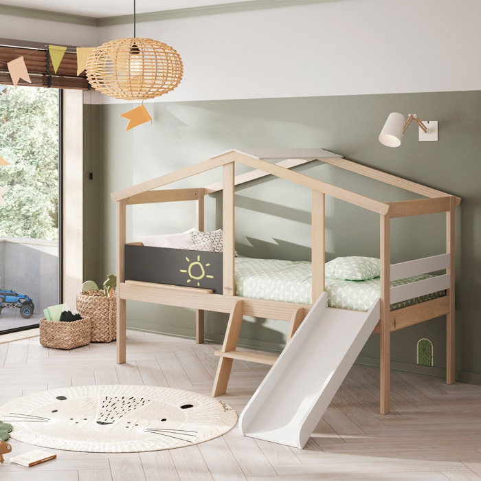 Lit cabane enfant avec toboggan  - JULES