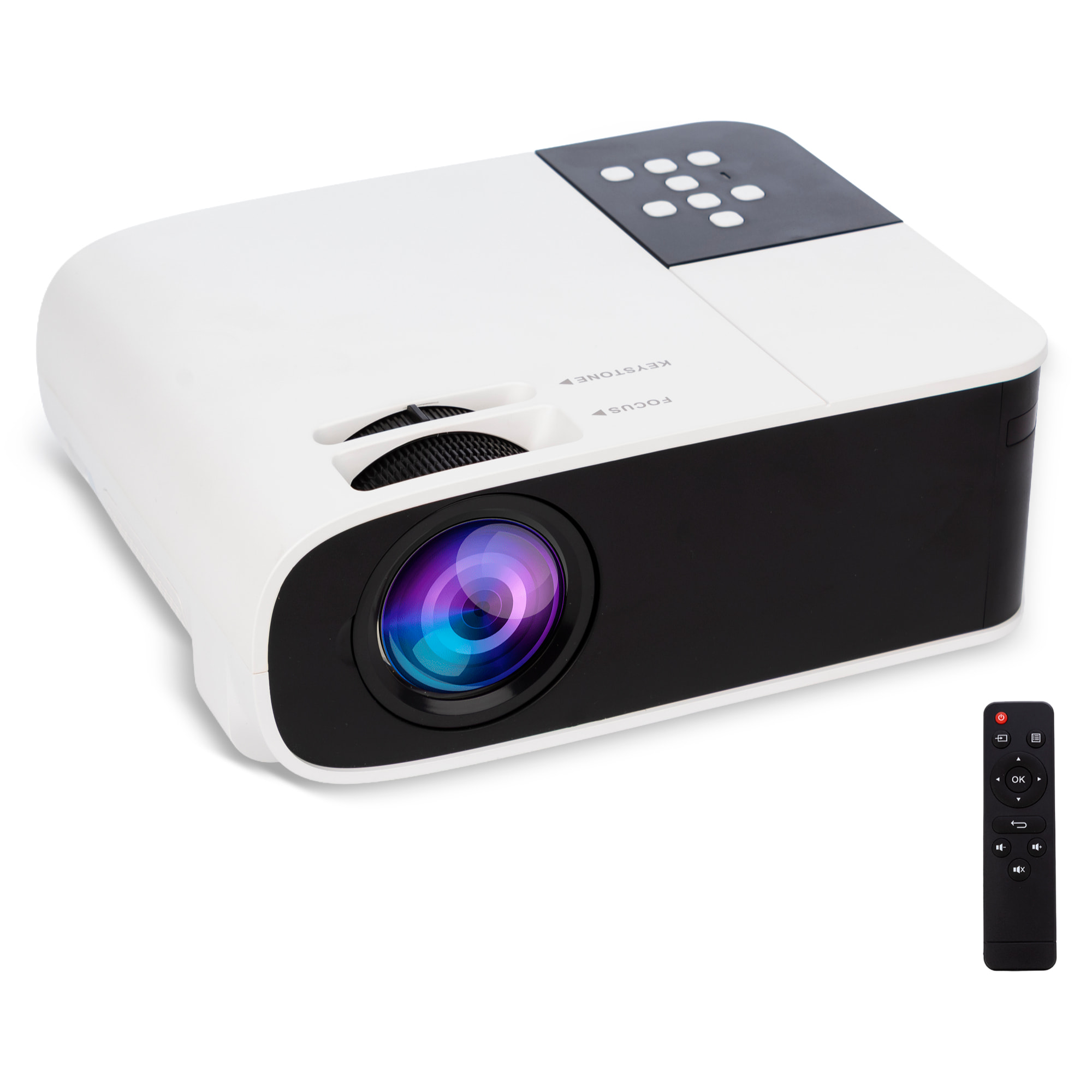 Videoproyector LCD W35 con 150 lúmenes ANSI, soporte Full HD 1080p, duplicación de pantalla inalámbrica.