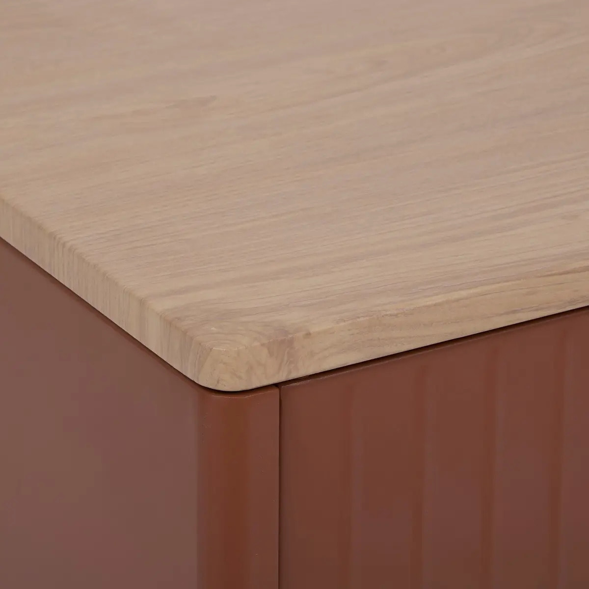 Buffet de jardin Ironia en acier galvanisé acajou