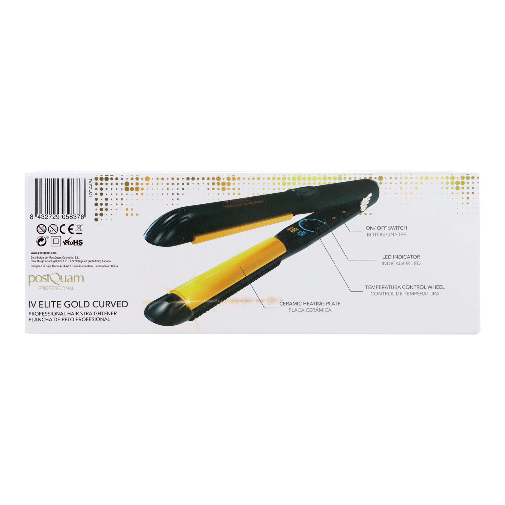 Piastra Elite Gold Curved - 65 W