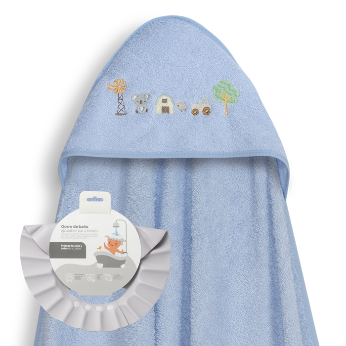 Capa Baño 1X1 Mod Granja Koala+ Gorro Azul