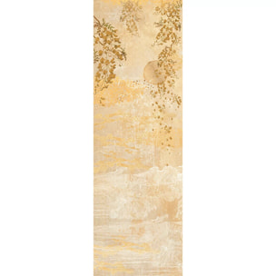 Chemin de table lin & coton lavé 190 g/m² imprimé jaune Soleil d'or dore