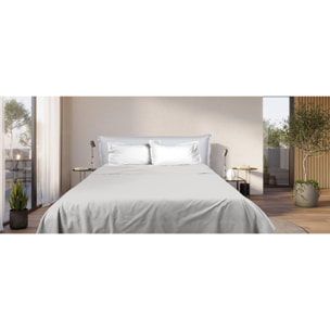 UNO CASA DESIGN Completo Letto Bice 25 Bicolor in Puro Cotone_Matrimoniale_bianco