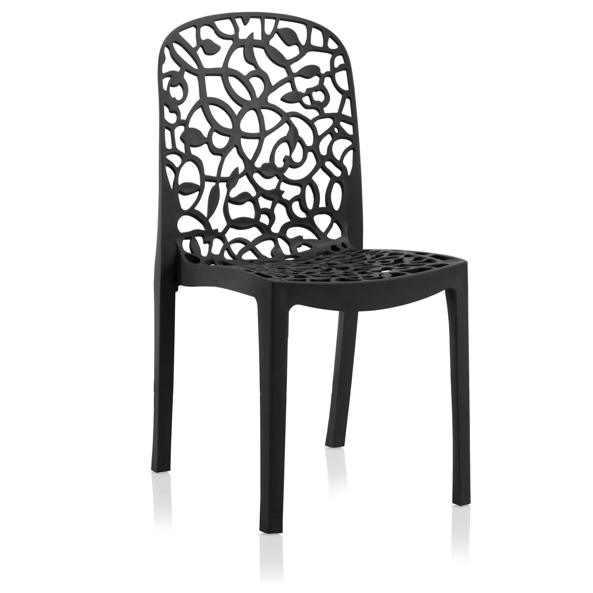 Set 6 sillas flora antracita