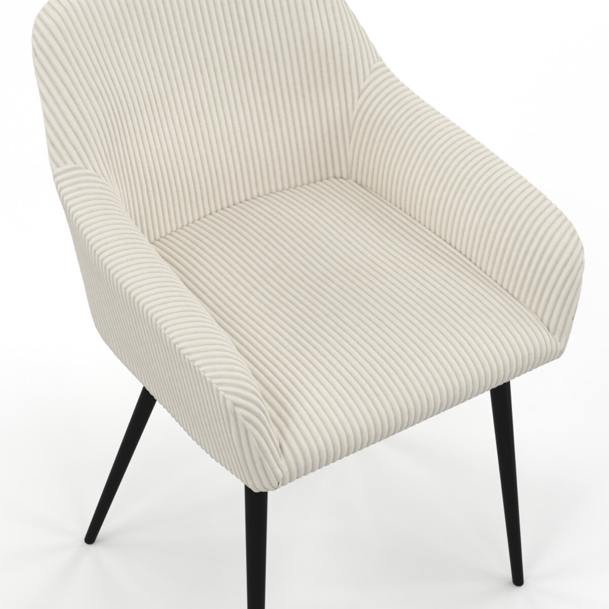 Chaises Jenny en velours côtelé et pieds métal