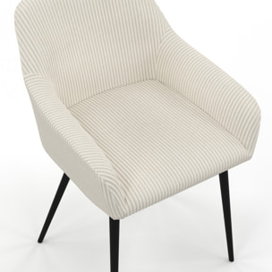 Chaises Jenny en velours côtelé et pieds métal