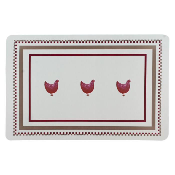 Lot 12 sets de table gallina 43.5x28.5cm en polypropylène