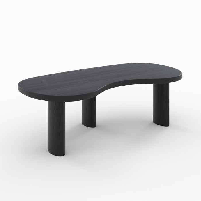 Table basse organique en bois massif de mindi noir - Brandan