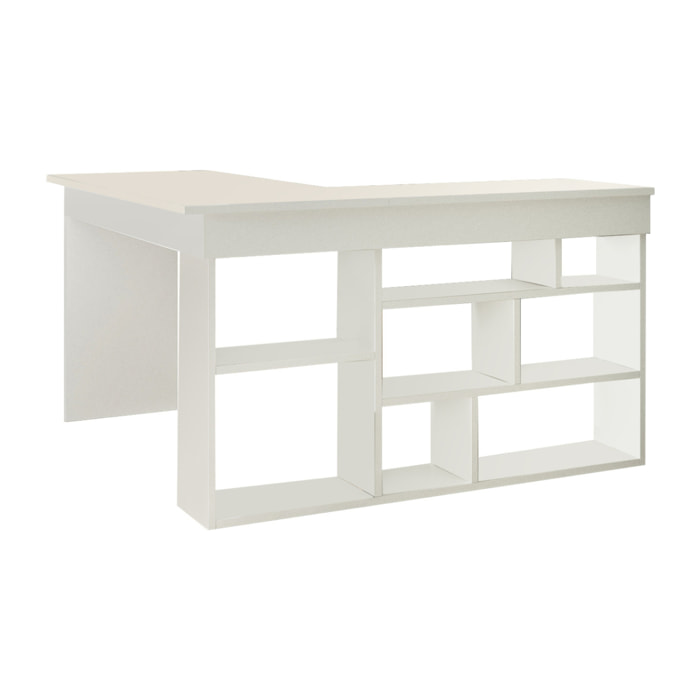 Bureau d'angle 120x130cm avec rangements blanc BRUGUES