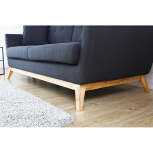 Canapé 3 places en tissu gris anthracite OSLO