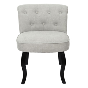 Fauteuil Eleonor Noir Tissu Gris