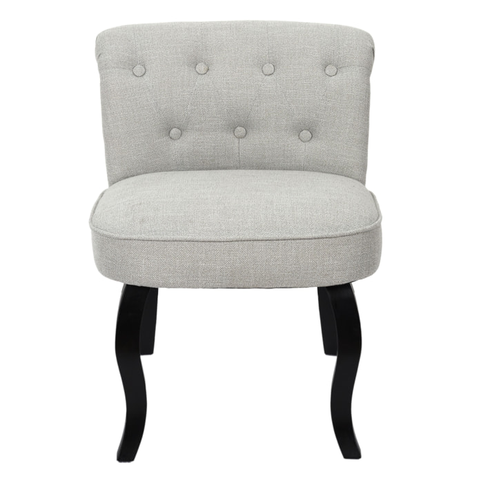 Fauteuil Eleonor Noir Tissu Gris