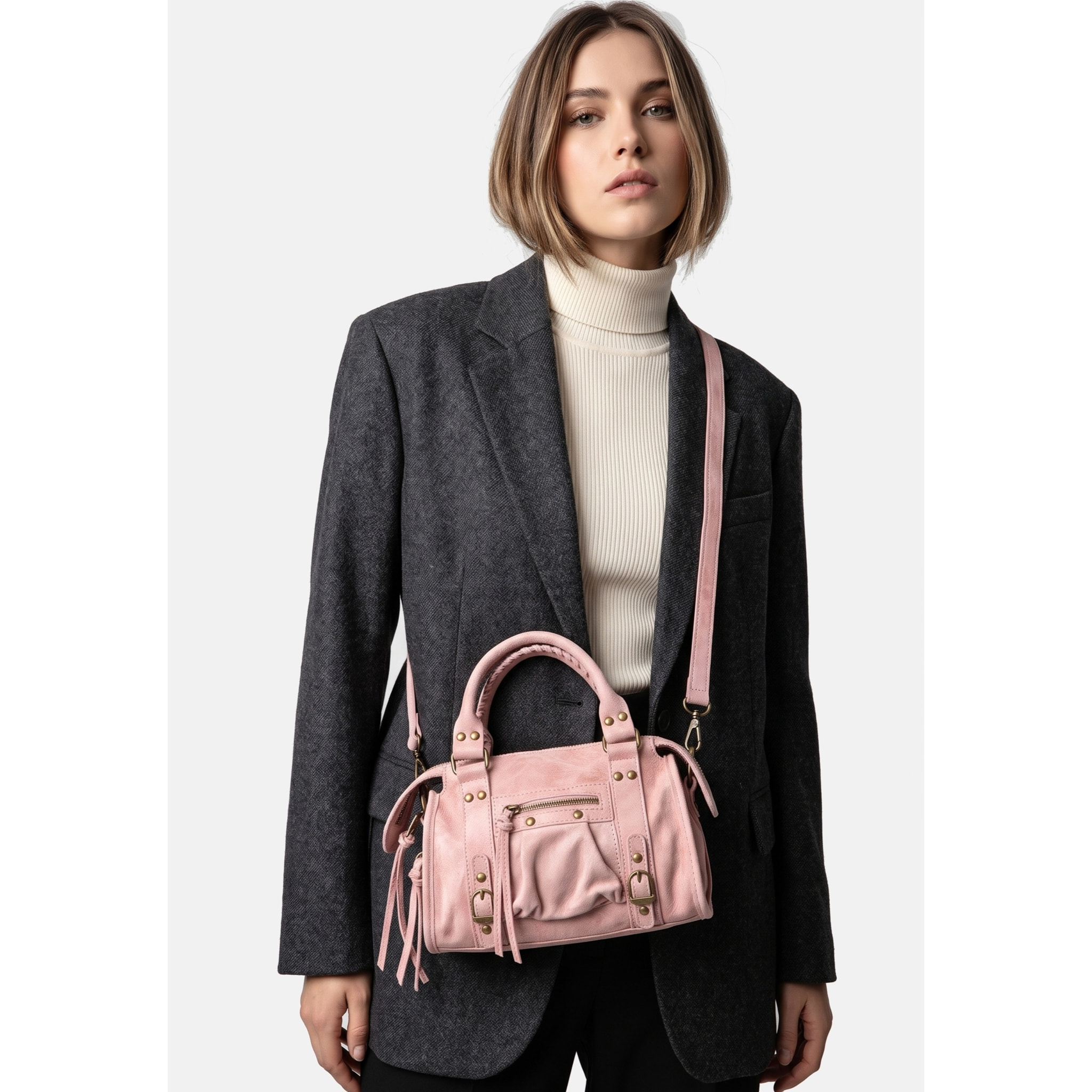 Borsa a spalla da donna - Modello Erisia - Vera pelle - 25.0 x 15.0 x 10.0 cm