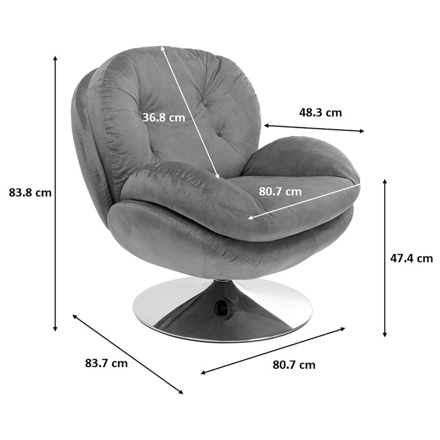 Fauteuil pivotant Cosy rose Kare Design