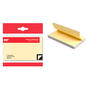 PACK 12 UNIDADES NOTAS ADHESIVAS 125 x 75 mm 100 HOJAS MULTICOLOR