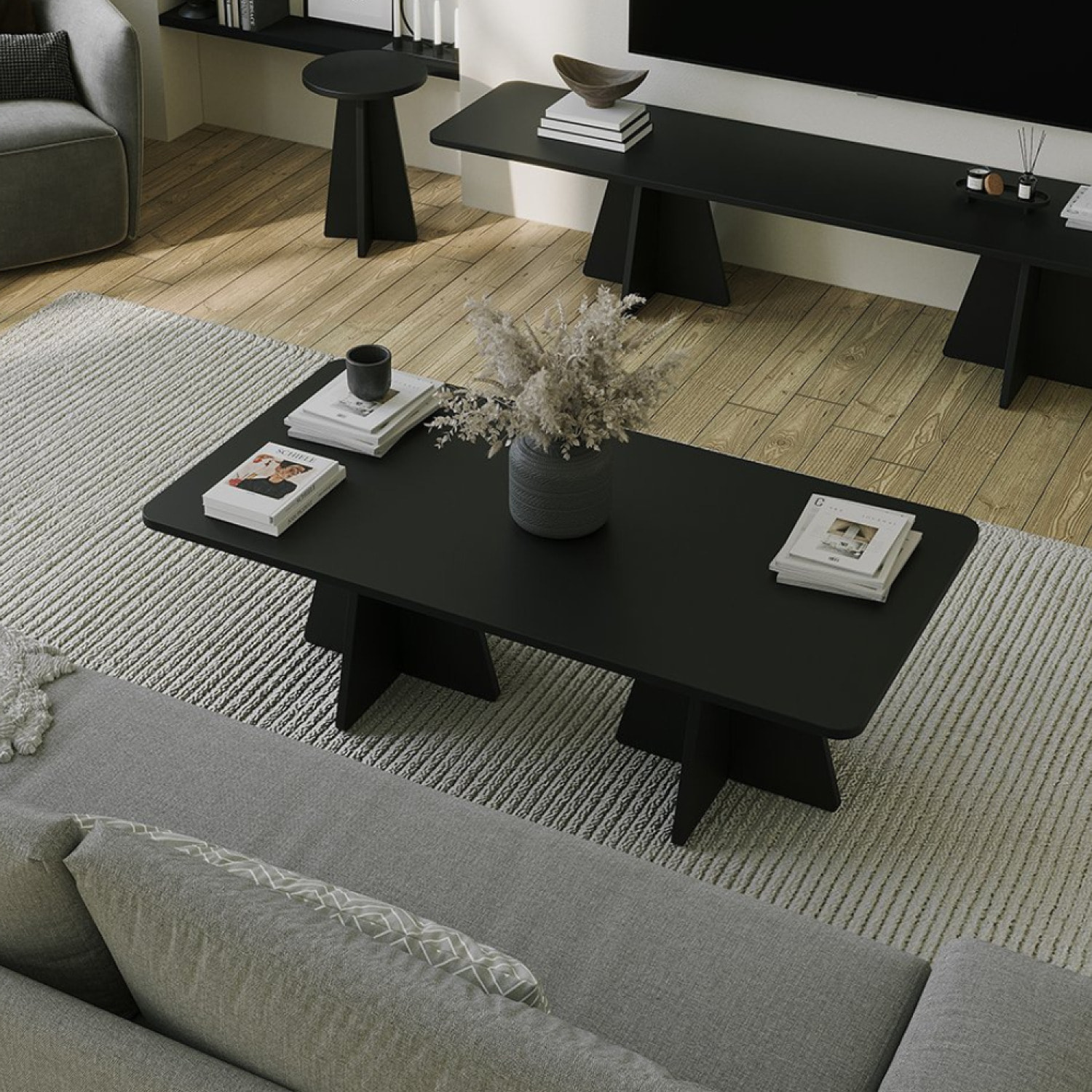 Table basse design noire INES