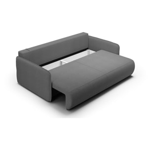 MILO - Canapé droit 3 place en tissu gris