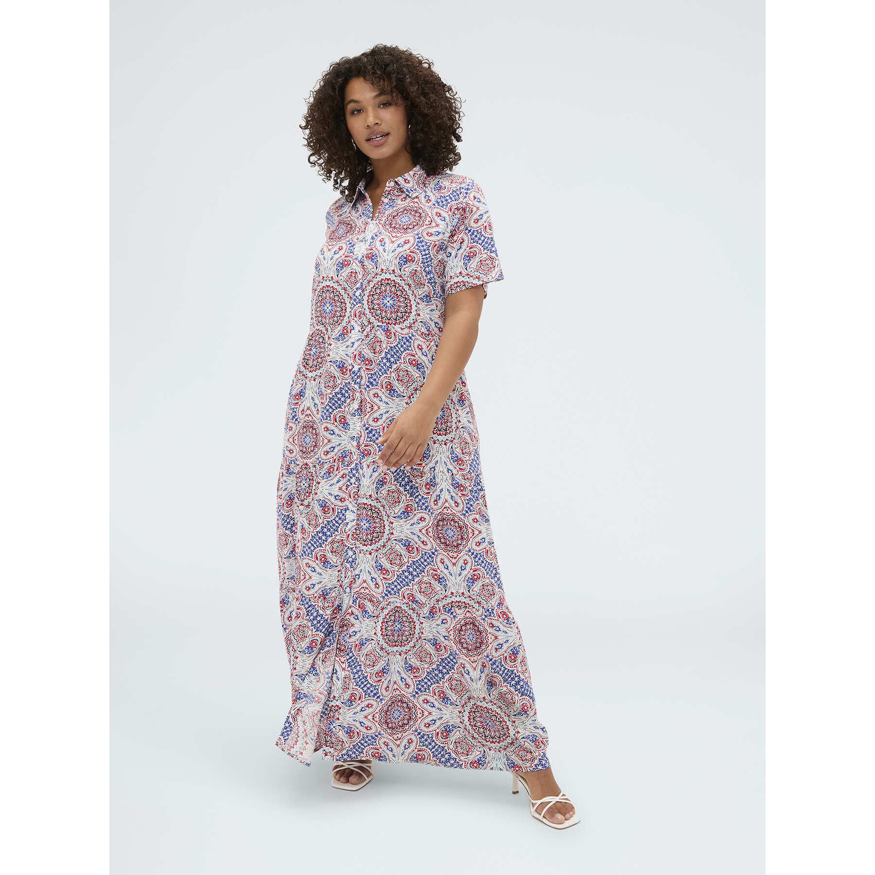 Fiorella Rubino - Vestido camisero con estampado - Rojo