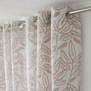 Rideau à oeillets en coton recyclé Chambray - Beige