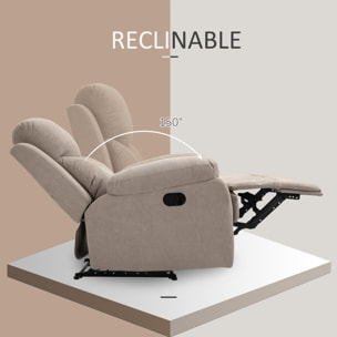 Sillón Reclinable de Salón Sillón Relax Reclinable Manual con Reposabrazos y Reposapiés Carga 150 kg Sofá Relax para Salón Dormitorio Beige