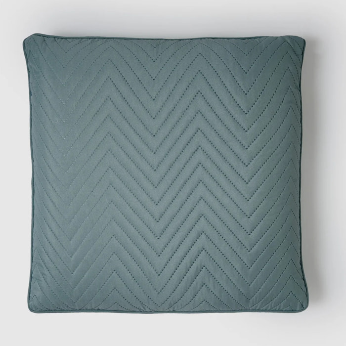 Cojín liso zig-zag verde francés