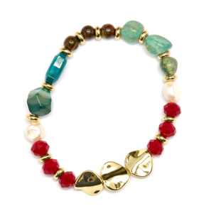 Pulsera de Cristal Multicolor acabada en oro amarillo de 18K