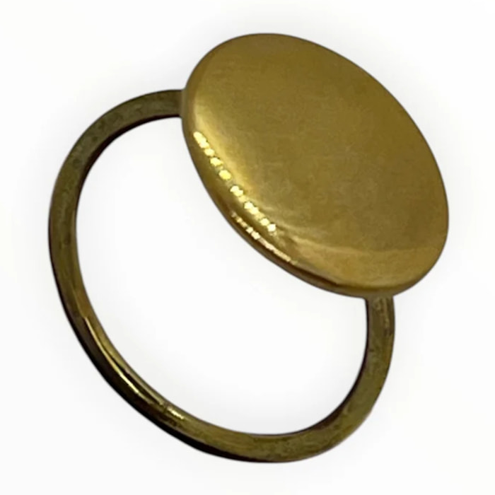 Anillo latón sello liso minimal en dorado