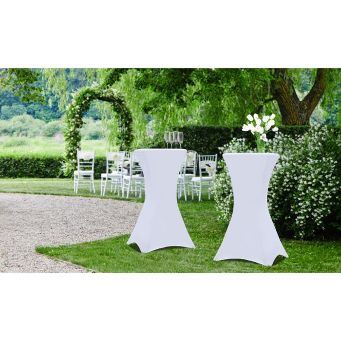 Tables hautes pliantes avec housse - Blanc