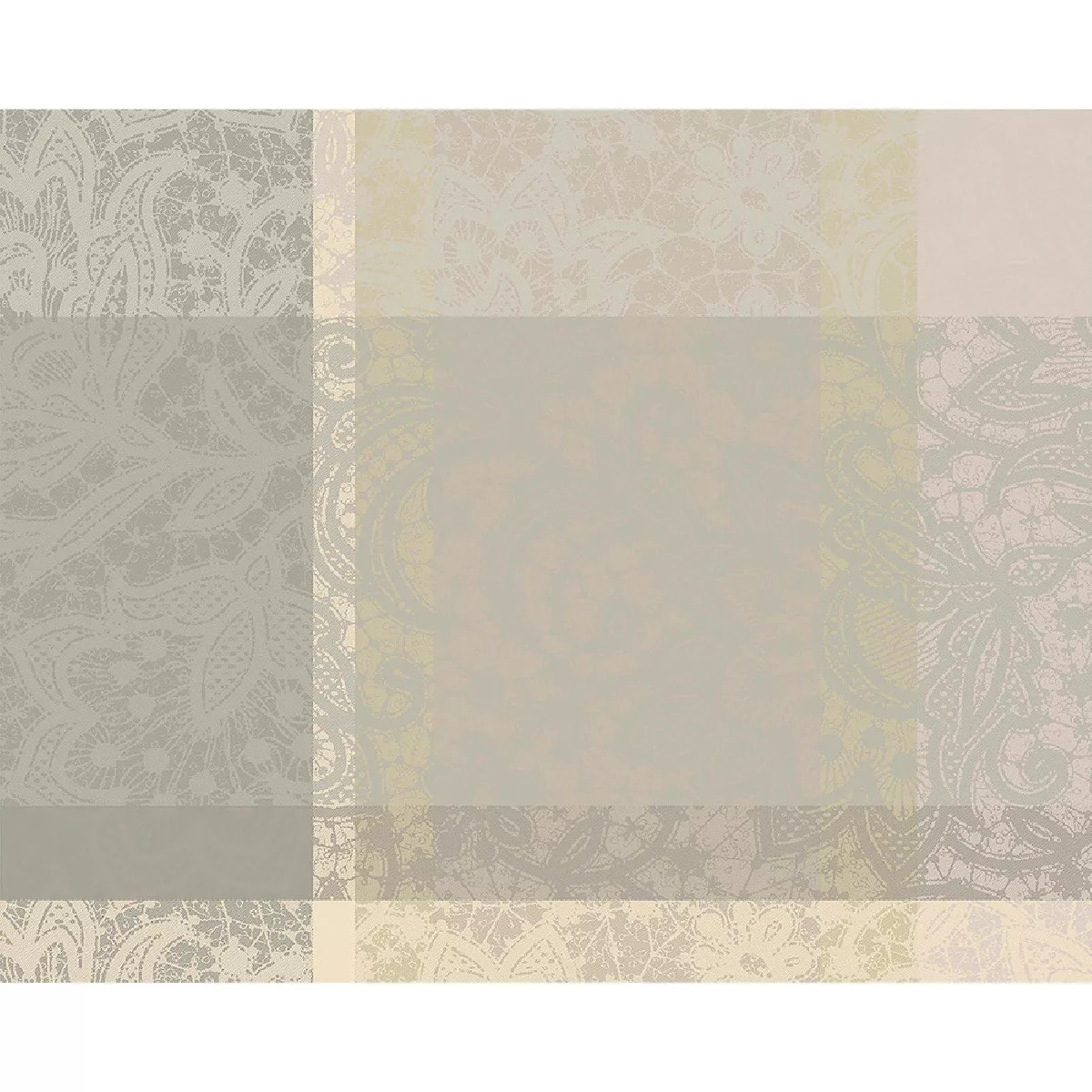 Set pur coton enduit motif jacquard Mille dentelles naturel