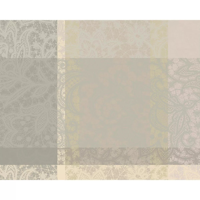Set pur coton enduit motif jacquard Mille dentelles naturel