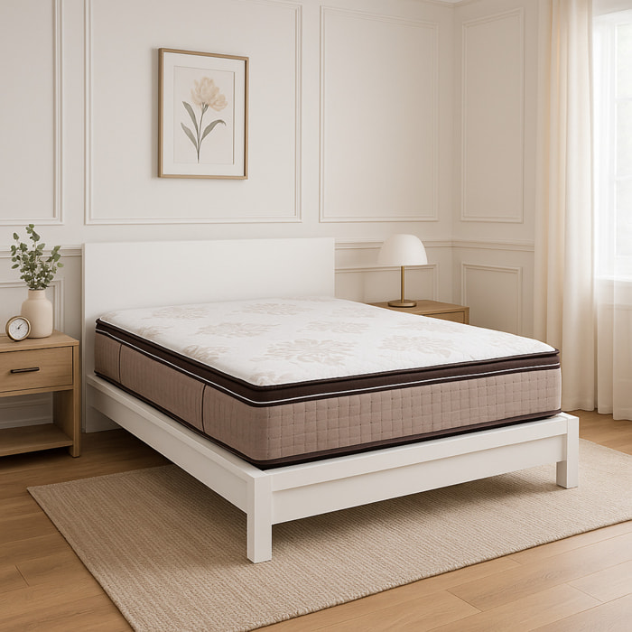 Materasso Luxury Ginflex Matrimoniale 160x190 Altezza 28cm Memory Foam 3 Strati Sfoderabile CON TOPPER INTEGRATO SGANCIABILE Tessuto Damascato e Fascia in Velluto (Antiacaro - Anallergico - Antibatterico - Ergonomico)