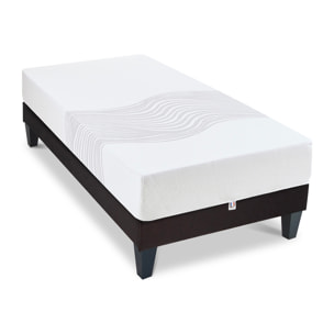 Ensemble Matelas Sensitive & Sommier Kit15, 21 cm, Mémoire de Forme, Déhoussable, Technologie Tri-Lattes, Soutien Ferme