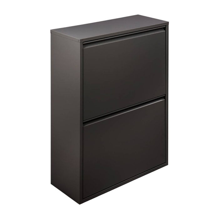 Pattumiera AnuKhatun, Cestino portarifiuti, Bidone per raccolta differenziata, Mobile per spazzatura, 60x25 h93 cm, Nero