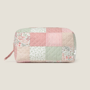 Neceser de algodón patchwork Crepatbag color rosa 100% Algodón