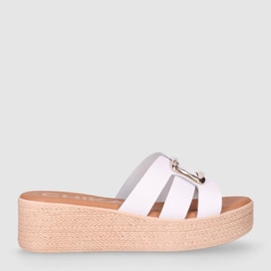 Sandalias de Piel - Blanco - Tacón: 5 cm