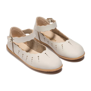 Bailarinas Ondas Hebilla Beige