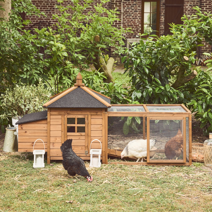 Poulailler en bois JAVA. 4 poules. cage à poule avec enclos