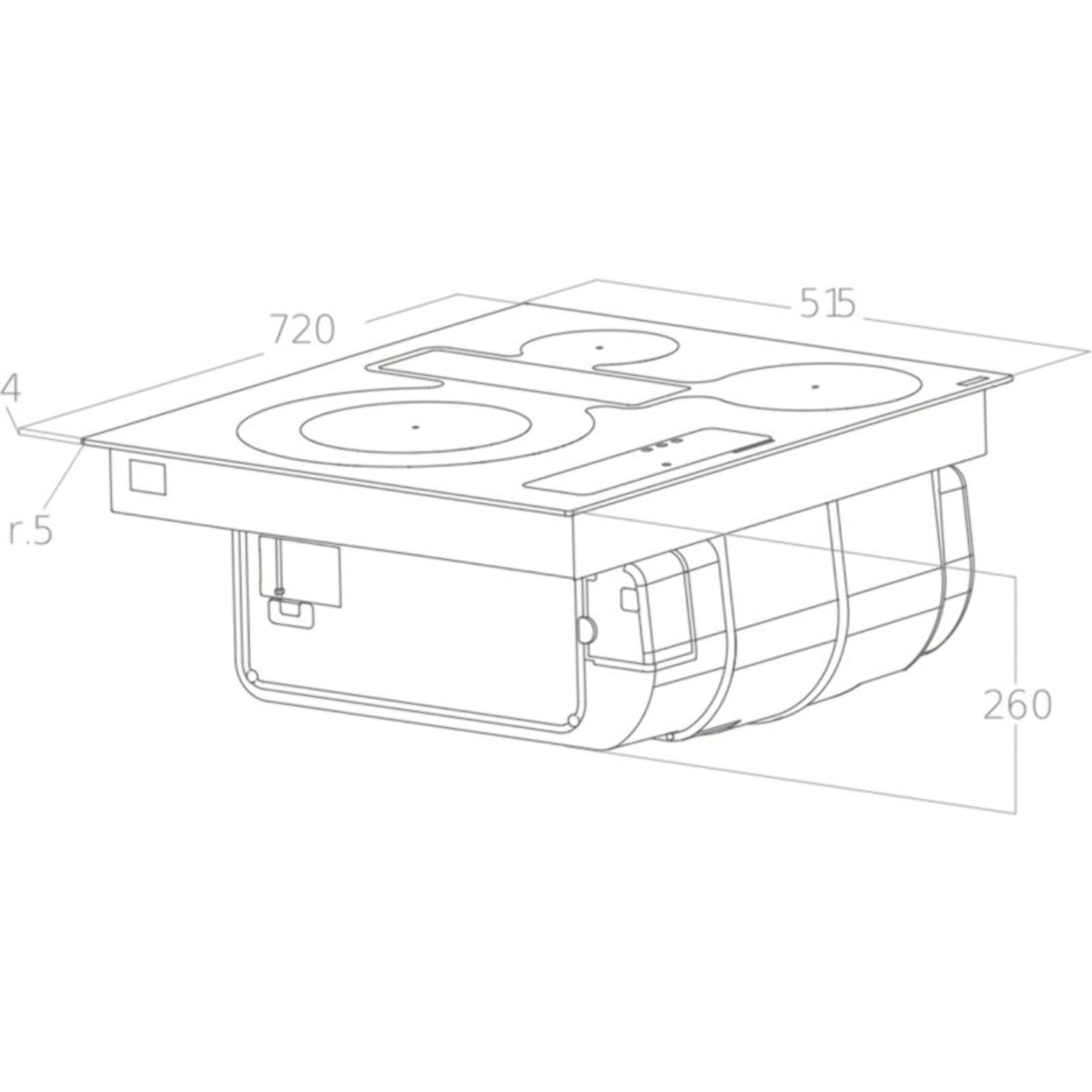 Plaque induction aspirante ELICA NIKOLATESLA FIT 3Z PRO 72 recyclage