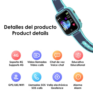 Smartwatch 4G GPS y Wifi LT21 para niños. Videollamadas, localizador y comunicación de 3 vías.