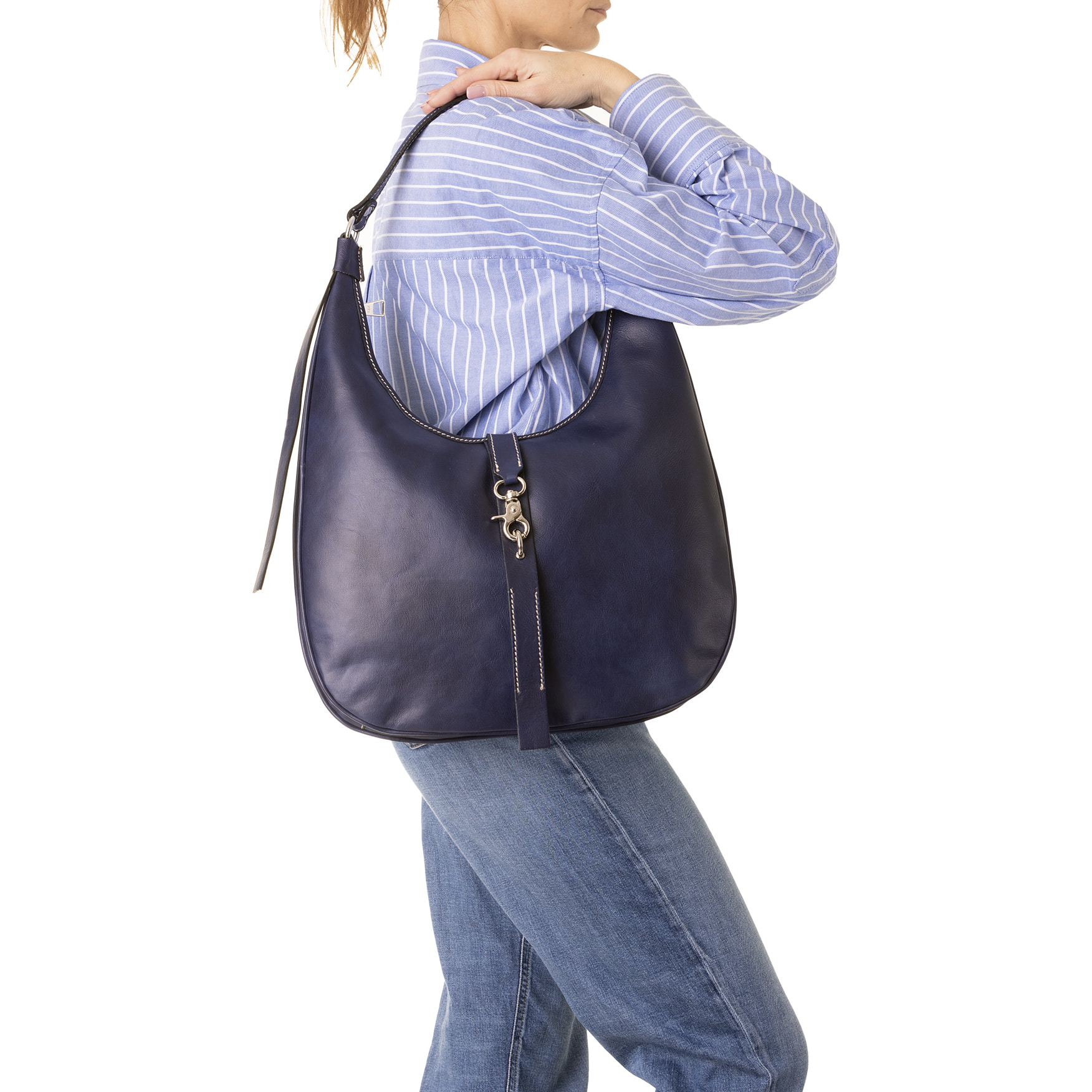 Borsa a spalla  unisex In Vera pelle Made in Italy 38x28x10 cm