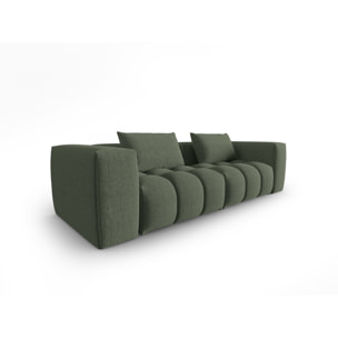 Canapé modulable "Lorella" 3 places en tissu structurel vert olive foncé