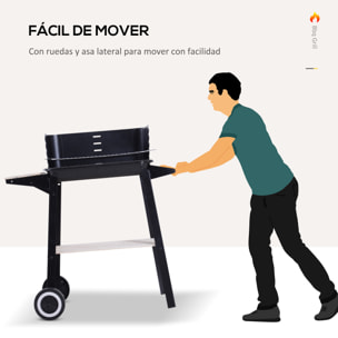 Barbacoa de Carbón Vegetal Parrillas Asador BBQ de Picnic Altura de Parrillas Ajustables con Estantes y Ruedas Fácil Mover para Jardín Exterior Acampada 83x46x87 cm
