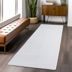 ALBA - Tapis doux blanc à poils courts