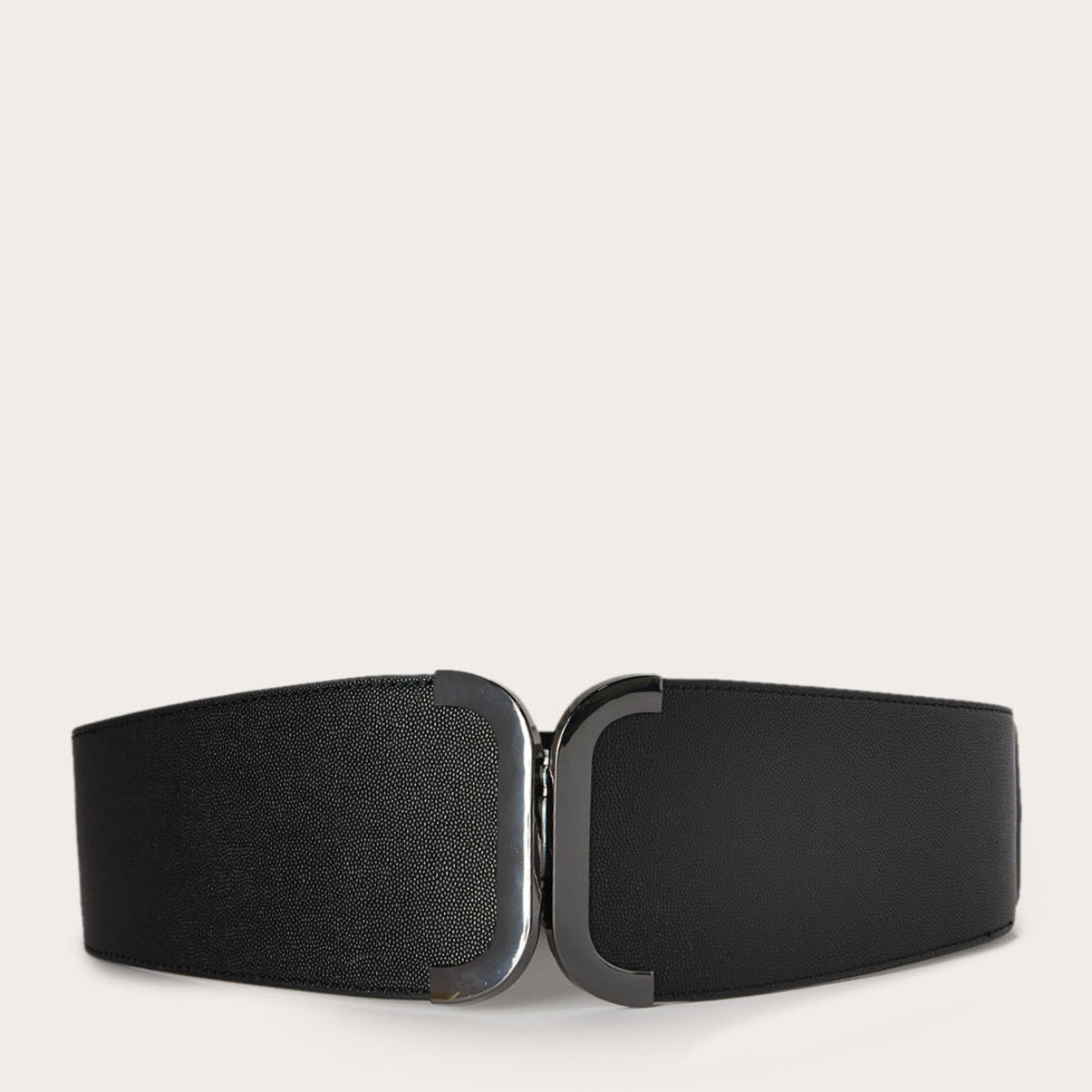 Motivi - Cinturón elástico con hebilla cuadrada metálica - Negro
